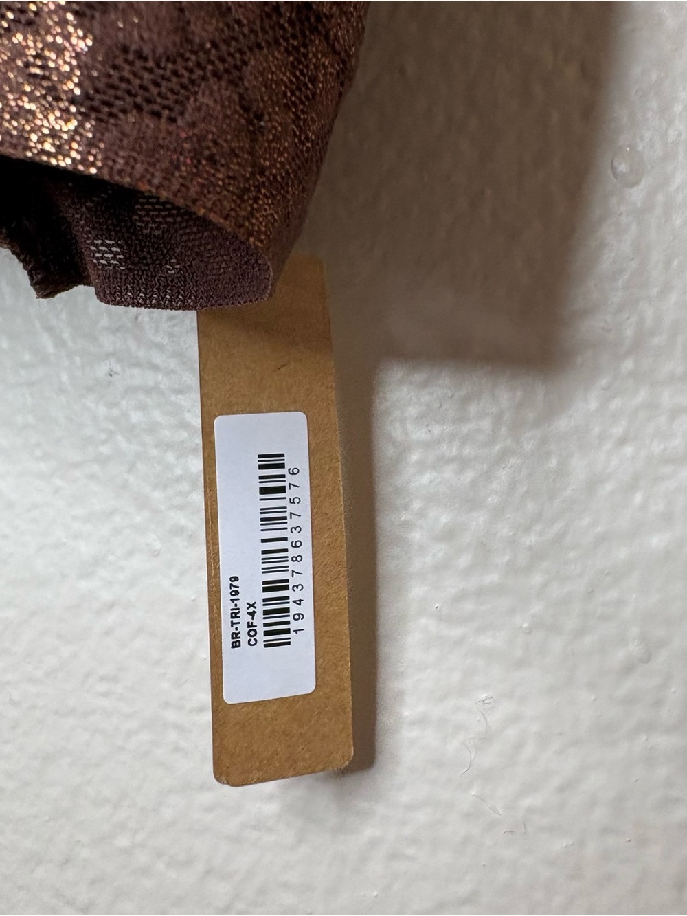 SKIMS FLOCKED LOGO BRALETTE NWT brown glitter sparkle summer 4X - Picture 4 of 4